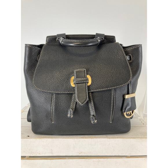 MICHAEL KORS, MEDIUM BLACK PEBBLED LEATHER BACKPACK - Picture 2 of 16